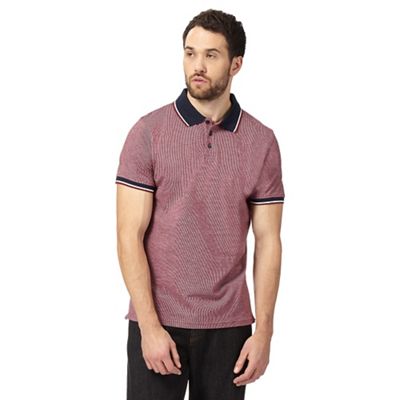 Big and tall red stitch print polo shirt